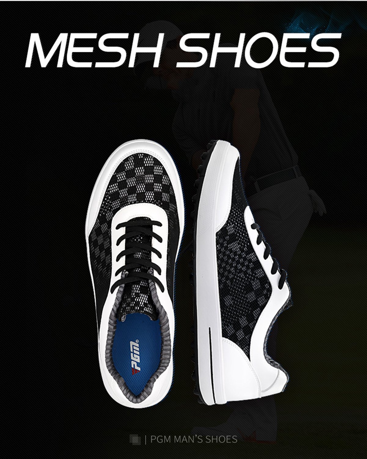 PGM Zapatos de Golf para Hombre al Aire Libre Impermeable y Antideslizante Zapatos de Golf Zapatillas Deportivas para Hombres