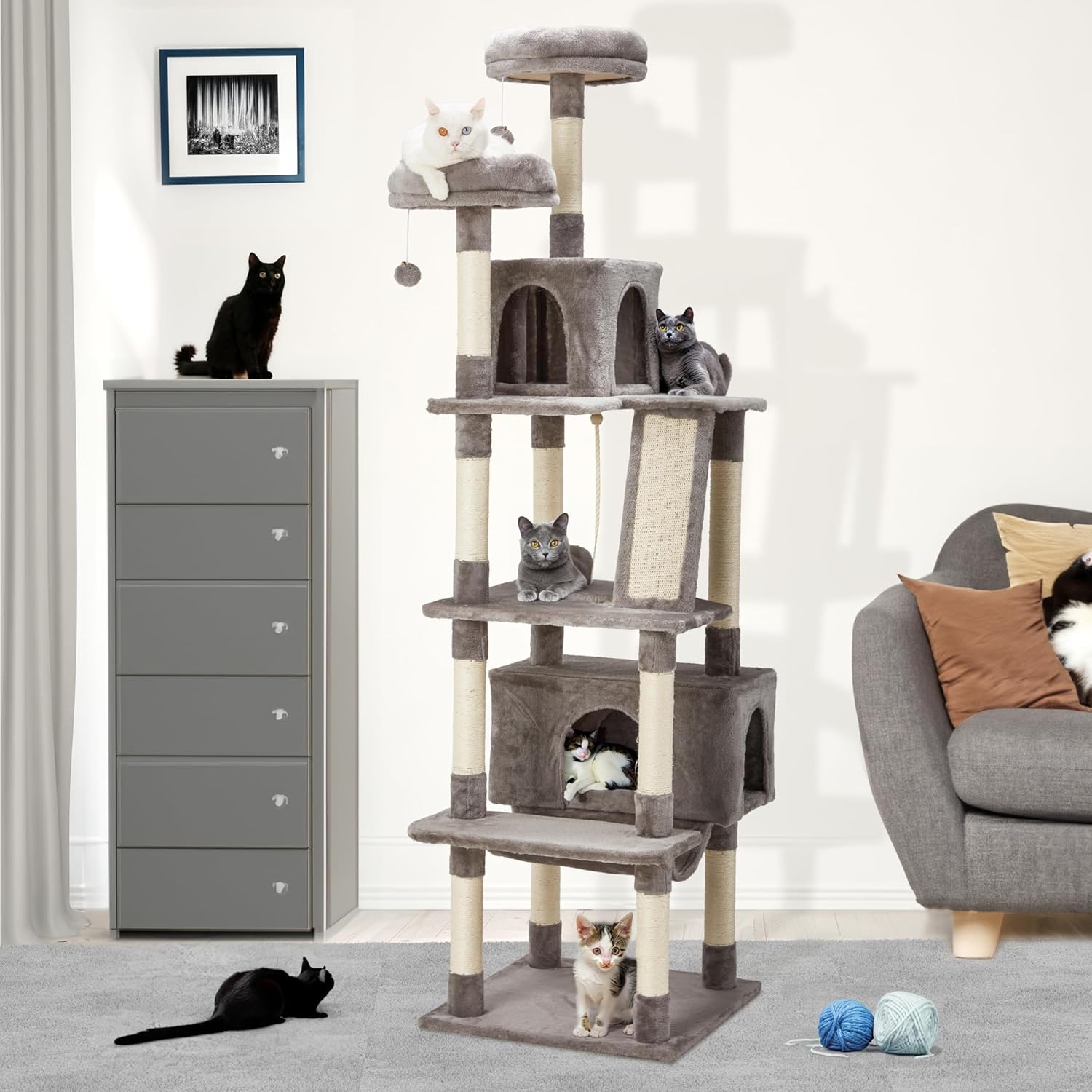 Cat Tree,79in Cat Tree Tower for Indoor Cats,Cat Tree