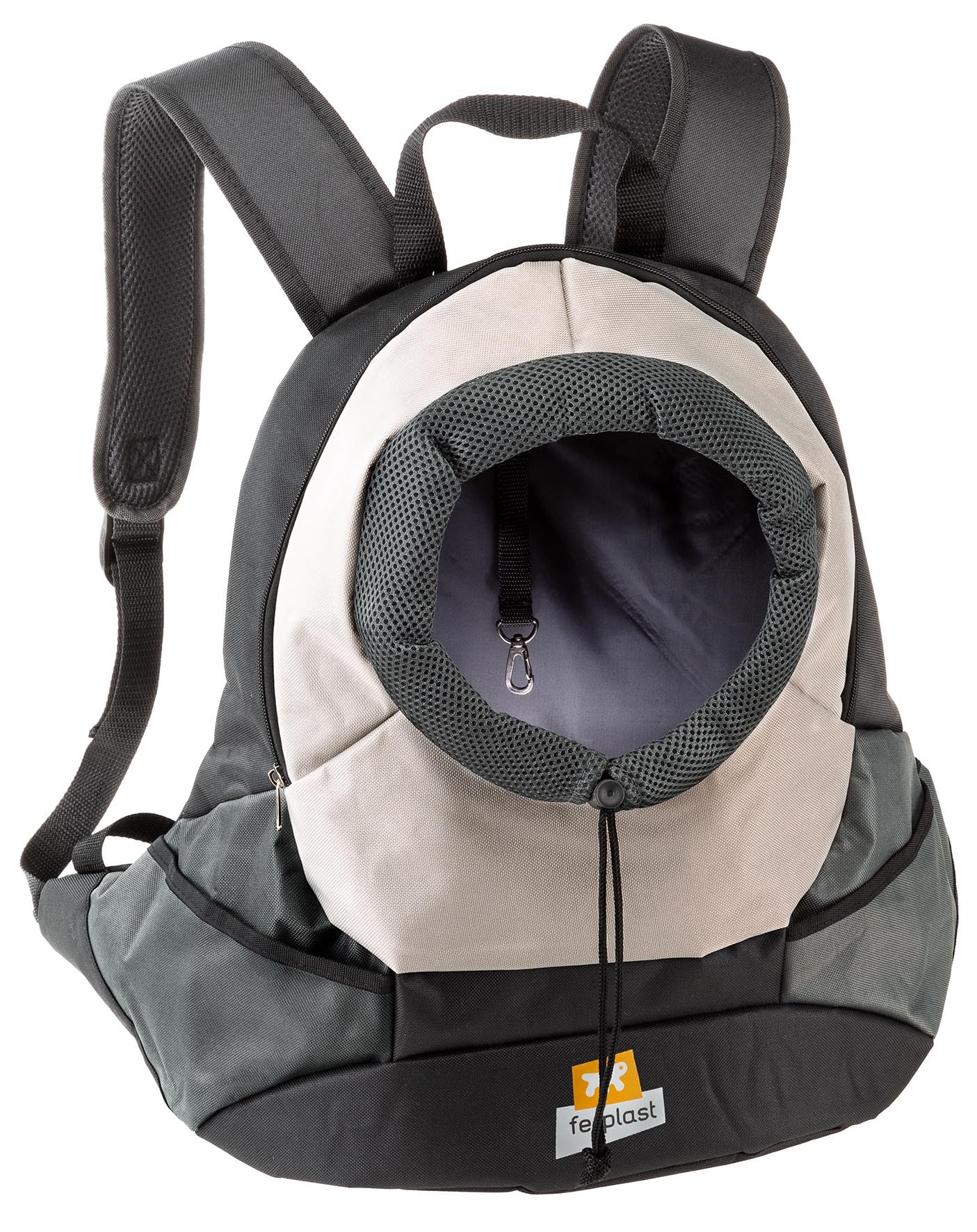 Ferplast Dog Carrier KANGOO, Cat Backpack, Cat Carrier, Pet Carrier, Dog Carriers for Small Dogs, Adjustable Straps, Safety Strap, Max 8 Kg, 41.5 x 20 x 43H cm, Grey