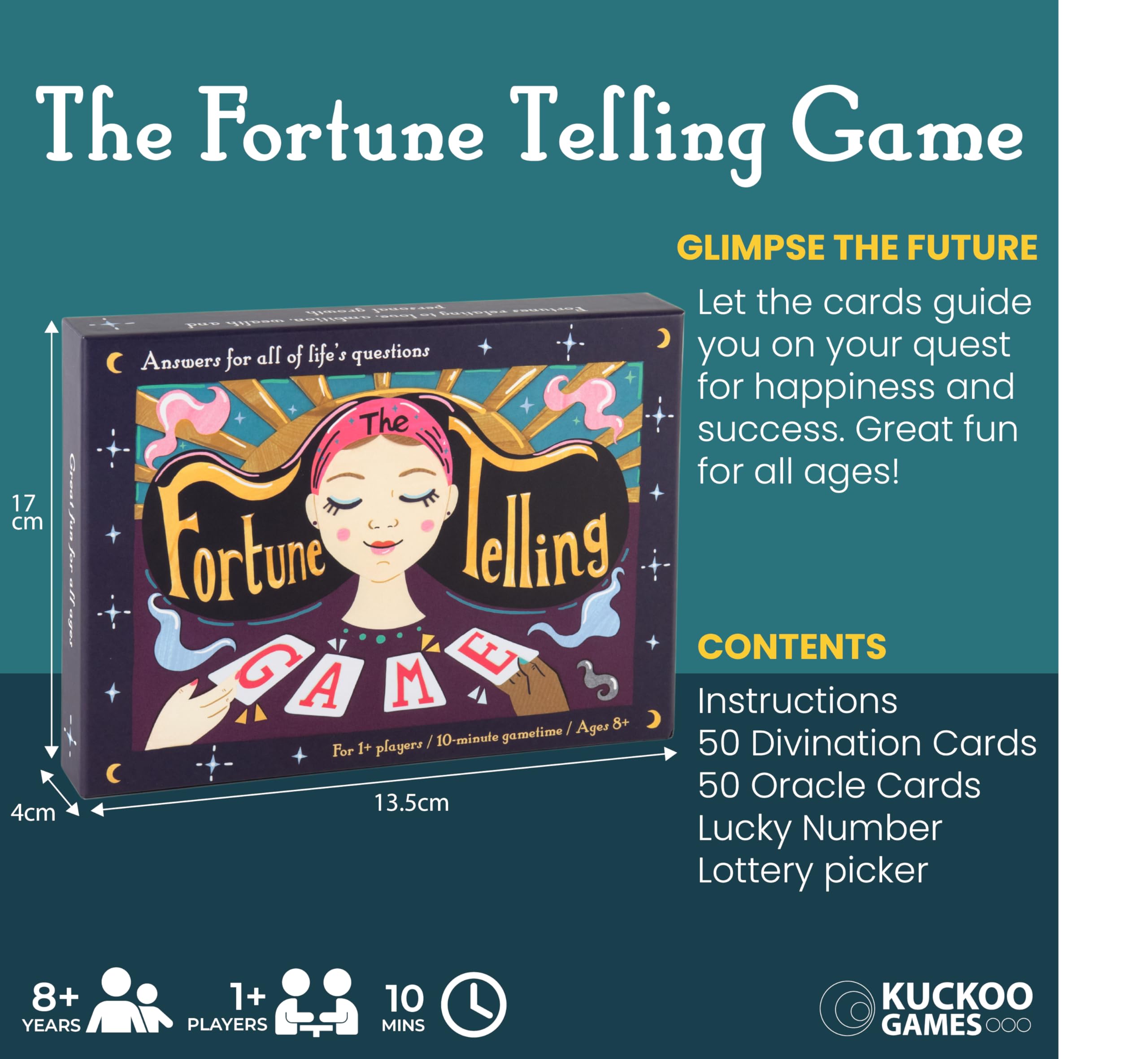 Kuckoo Games: The Fortune Telling Game - answers for all of life's questions, Blue and White, 15 cm x 20 cm - Image 4