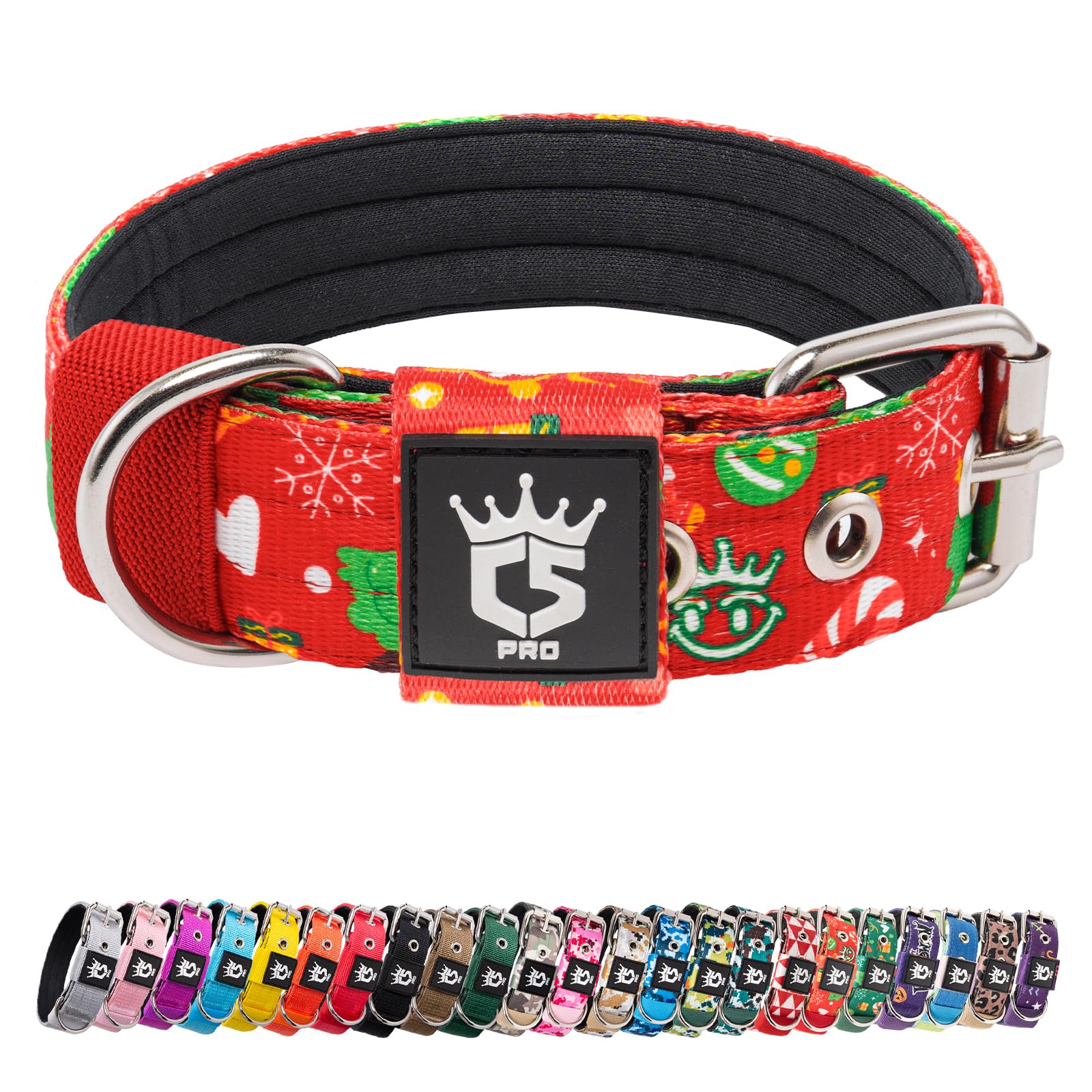 TSPRO Collar Táctico para Perros Ajustable, Collares con Broche de Metal Robusto, de 3,8 cm de Ancho, Duradero y Cómodo para Perros Medianos y Grandes (Camo Rosado M) — view 56