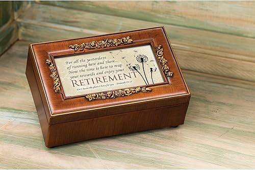 Miniatura 5 de Cottage Garden Reap Reward Enjoy Retirement Caja de música de madera en relieve con grano de madera que reproduce lo genial que eres