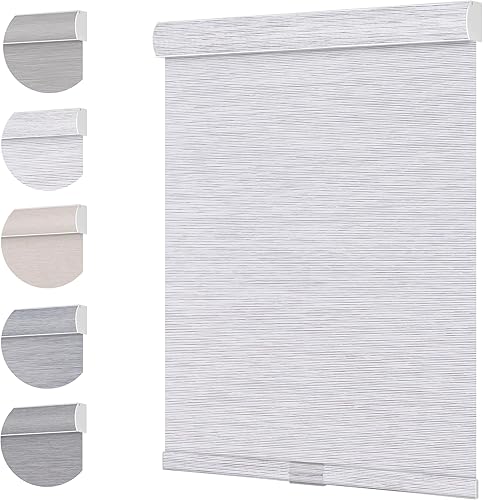 BERISSA Persianas enrollables opacas sin cordones para ventanas, con cenefa de casete, aislamiento térmico, ahorro de energía, para la oficina en