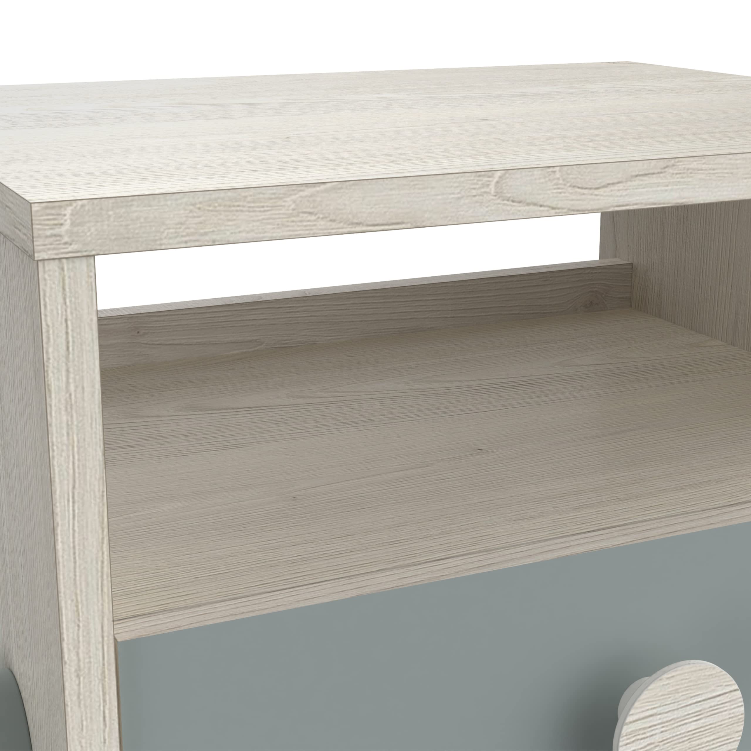 Demeyere Table de Chevet Enfant Ilian - 1 TIROIR - Chêne Topanga/Vert, 393x327x341MM