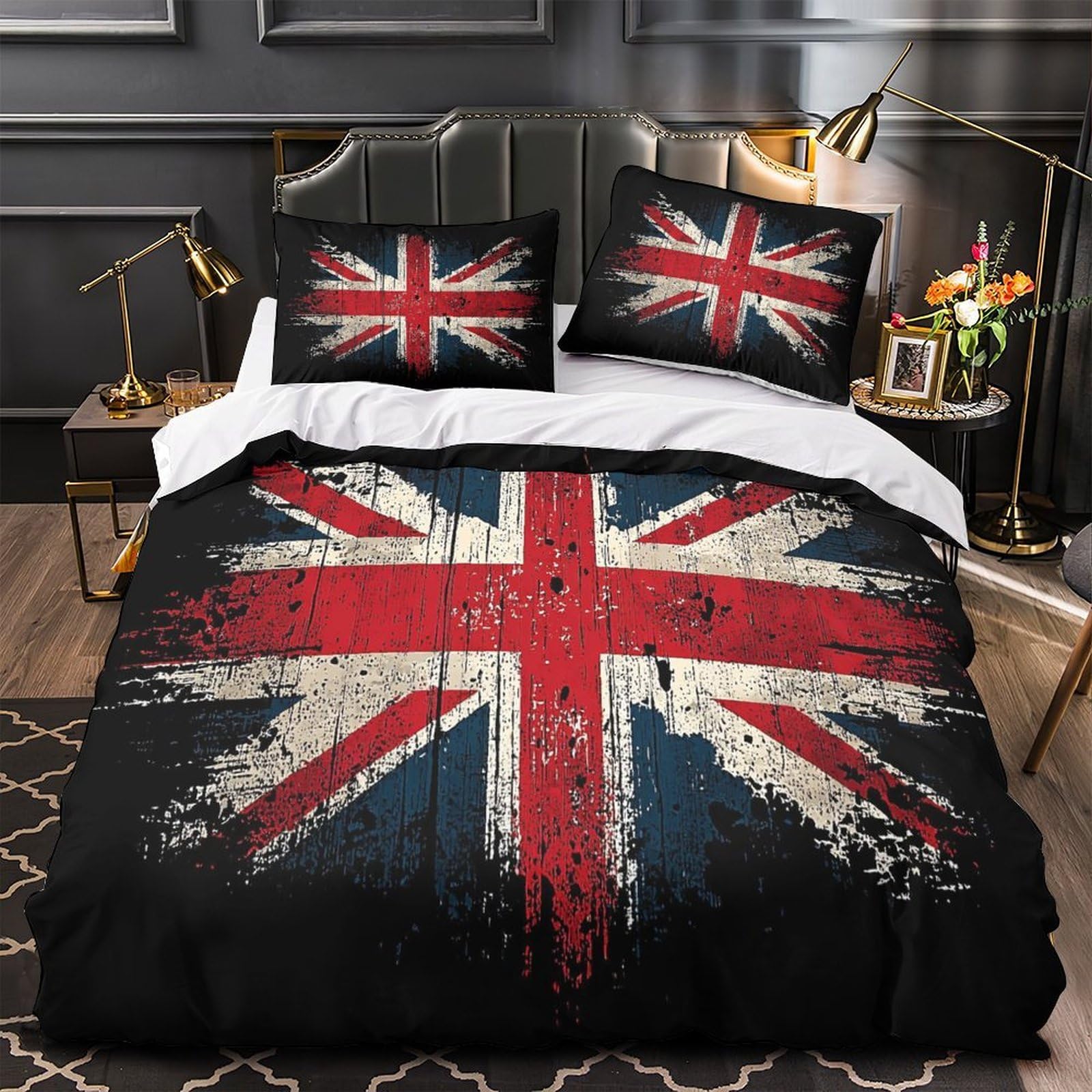 Parure de lit double effet 3D confortable et housse microfibre