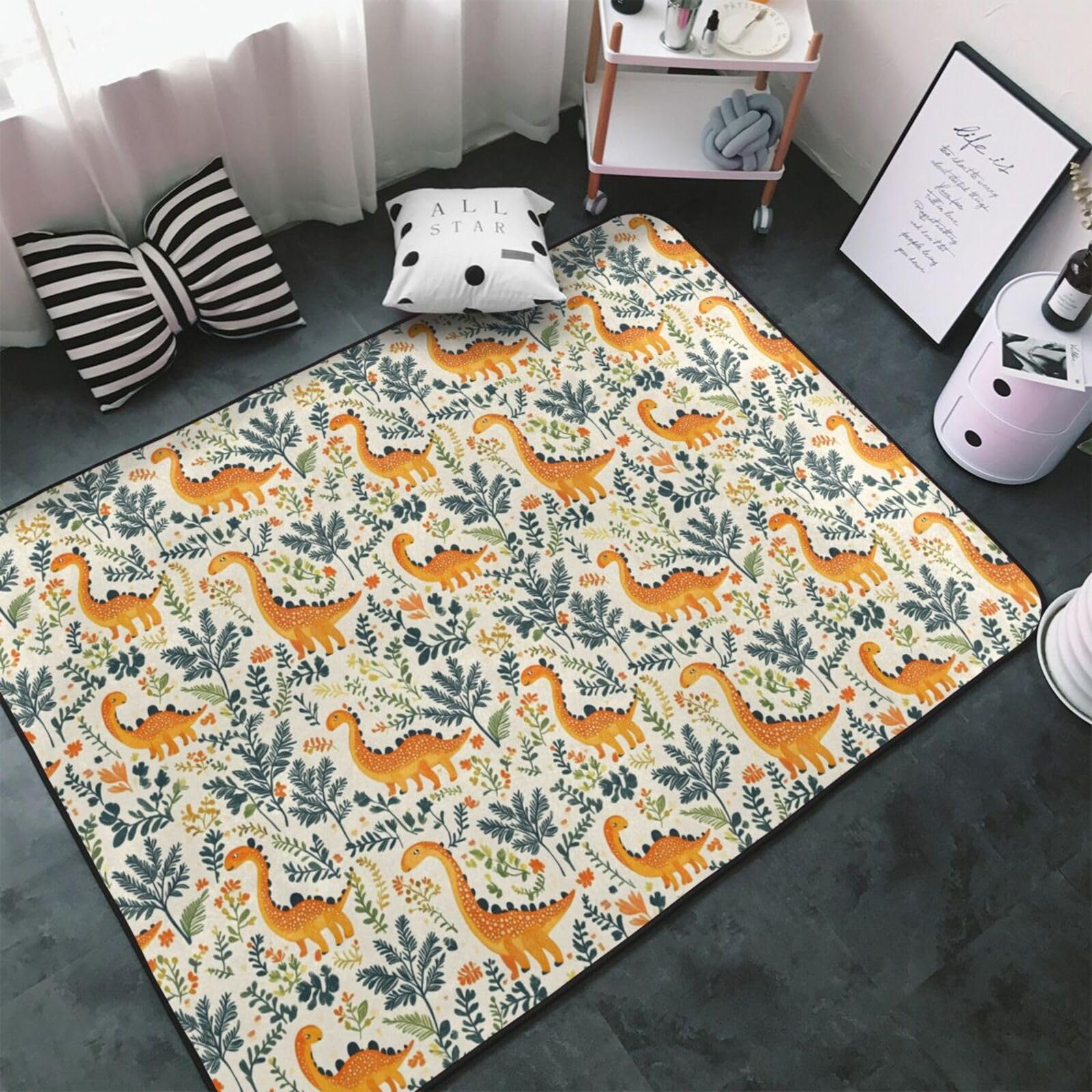 Tapis d'intérieur lavable et antidérapant pour salon et chambre 152x99 cm