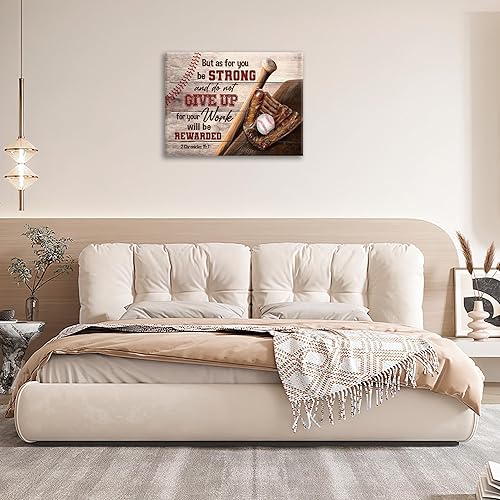 Miniatura 5 de Arte de pared de béisbol cristiano, decoración de habitación de niños, impresiones en lienzo deportivas, pinturas inspiradoras con citas