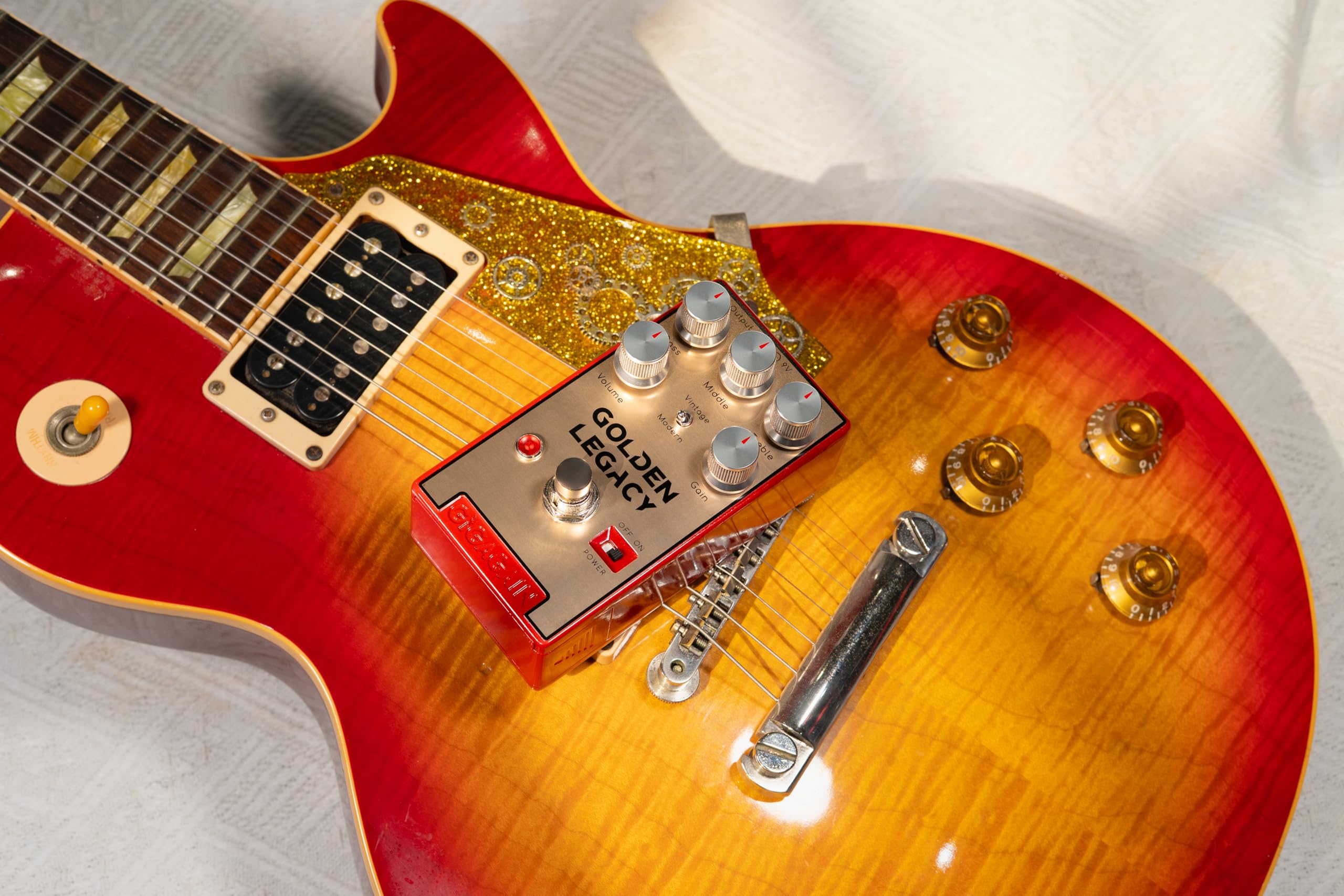 GP05 Golden Legacy Distortion – pedale chitarra, distorsione rock classica, da crunch caldo a gain alto, suono tipo ampli, risposta dinamica, true bypass, compatto in metallo