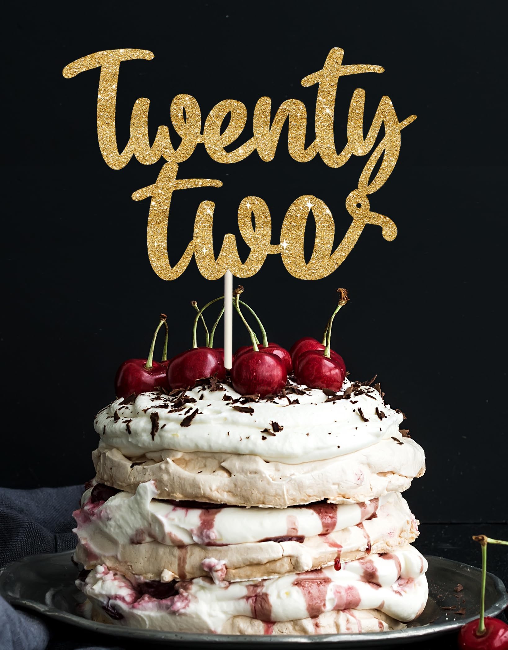 22 Cake Toppers, twenty two Birthday Cake Toppers, 22nd Cake Topper for Men,22 Cake Topper For Women, 22nd birthday decorations Happy 22nd anniversary Cake Topper