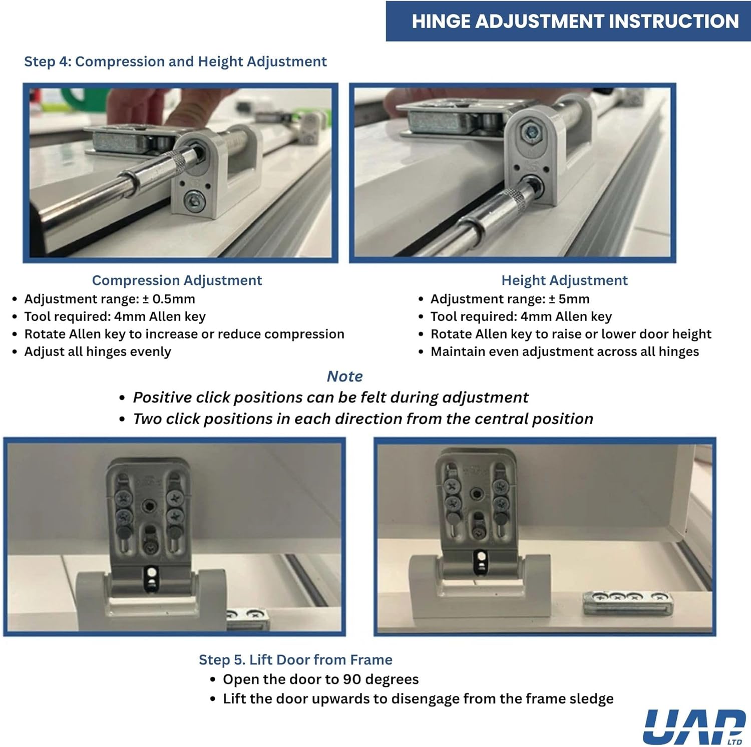 UAP 3D Adjustable T Flag Axis Door Hinges - High Security for All External uPVC Doors - Universal, Non-Handed Design for Optimal Functionality and Versatile Installation (20mm Rebate, White)