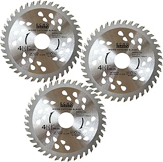 3-Pack 4-1/2-Inch 40T Angle Grinder Wood Cutting Blade, Fast Fine Cut Trimming Ripping Crosscut Wood MDF Plastic, 7/8" Arbor