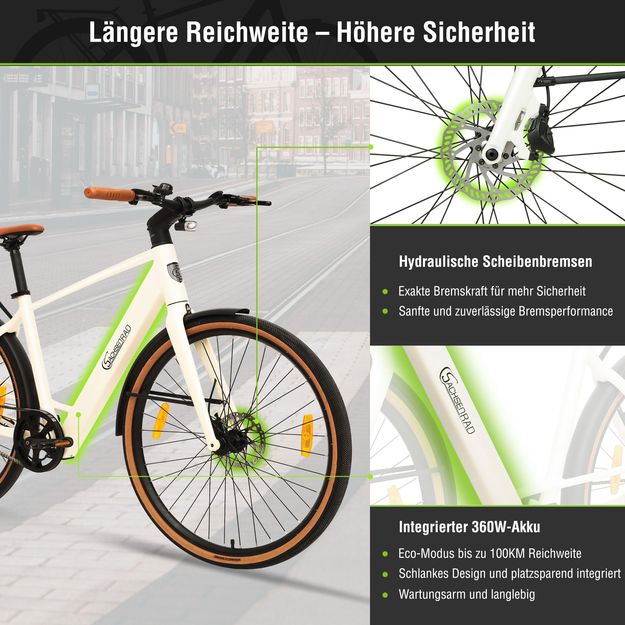 Urban City E-Bike C3M V2 Mamorweiss mit Riemenantrieb Drehmomentsensor, Ultraleicht nur 16kg,28 Zoll Citybike Lenker vollintegriertes, modernes LCD Dash Display