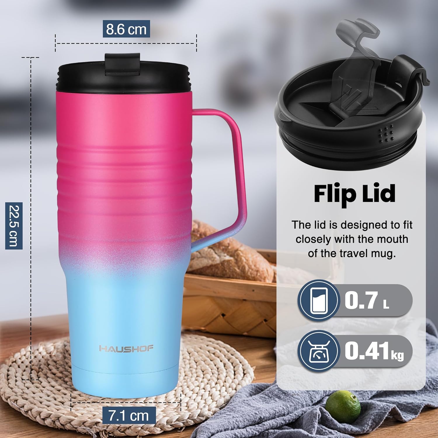 كوب سفر مع مقبض