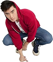 Vista 4 de Hanes - Sudadera EcoSmart con capucha y cremallera frontal hecha de una mezcla de algodón y vellón, de peso medio, para hombres