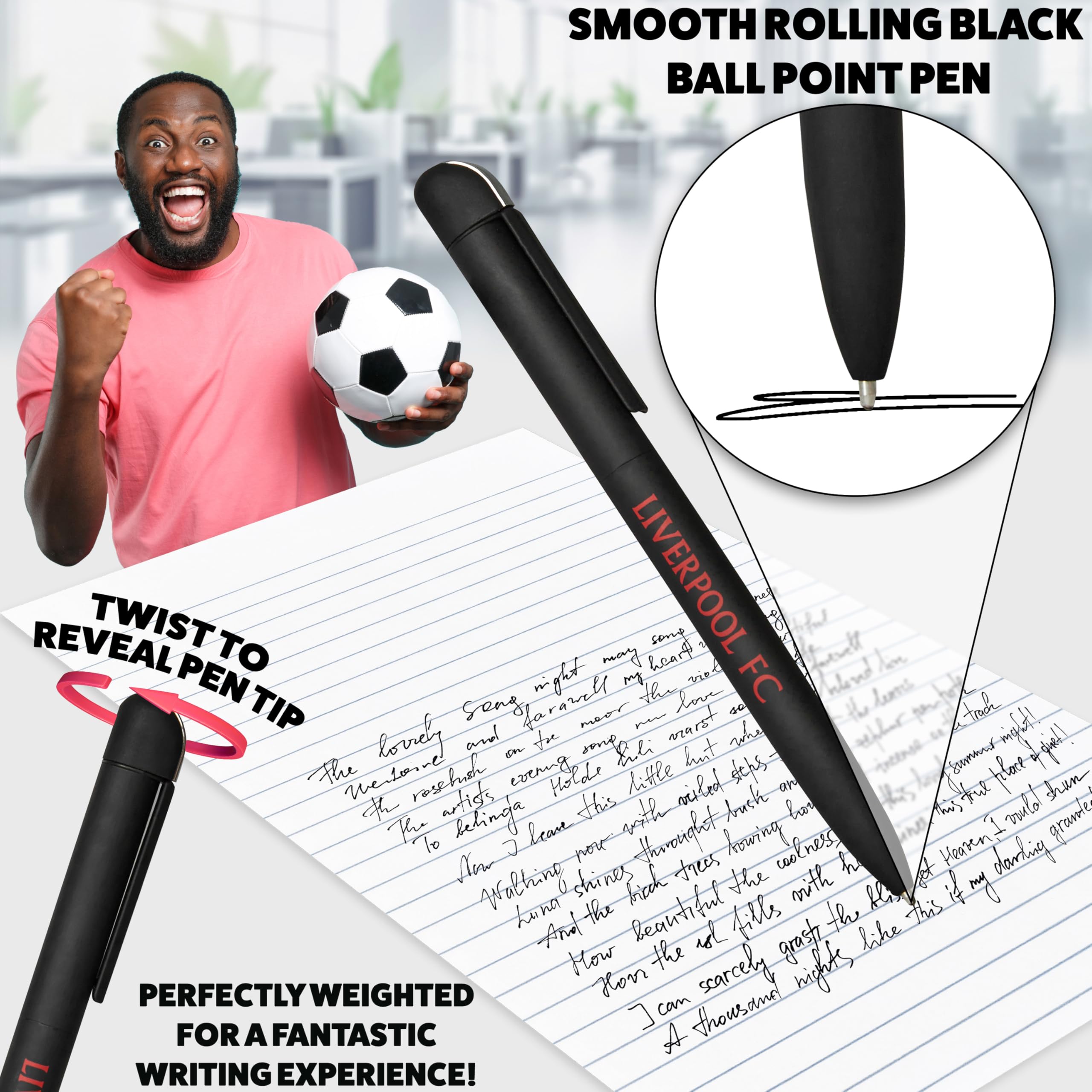 Liverpool F.C. Set Papeterie Carnet Notes Ligné Stylo Noir