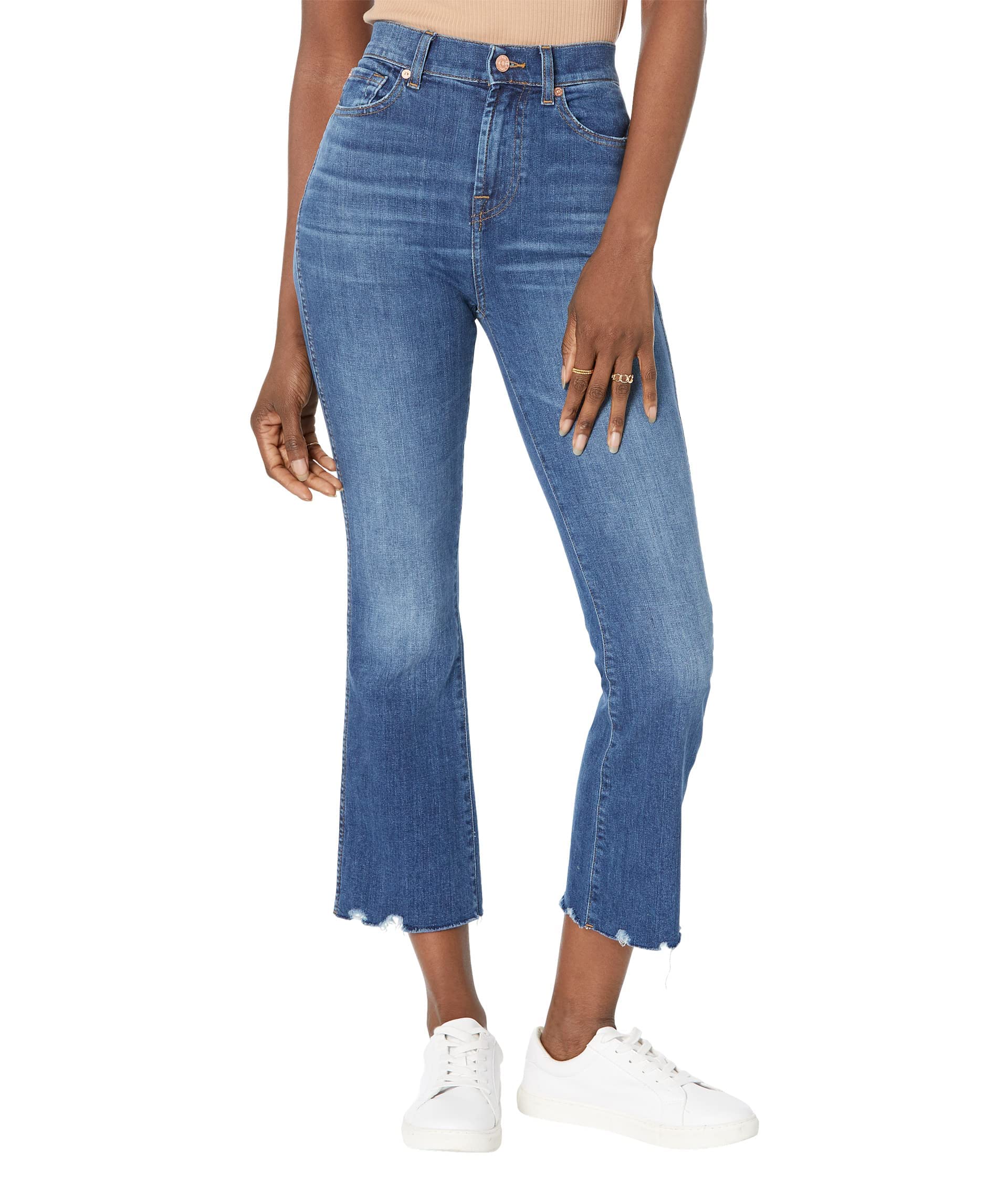 7 For All Mankind Women's High-Waist Slim Kick Jeans