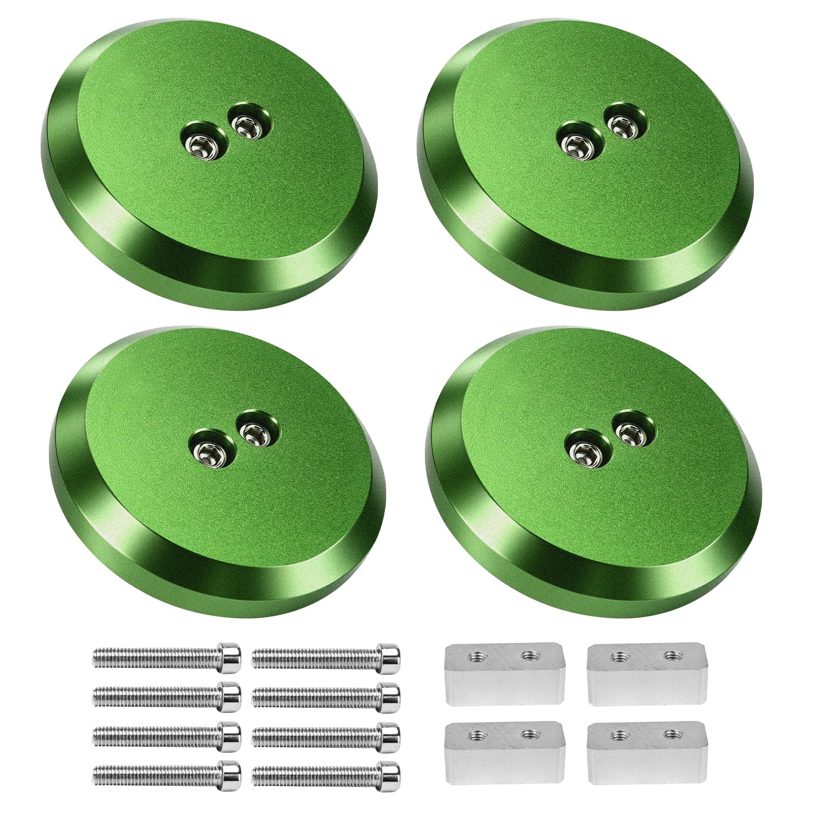 Green Corvette Jack Pucks Floor Jack Pads, 4 Pack