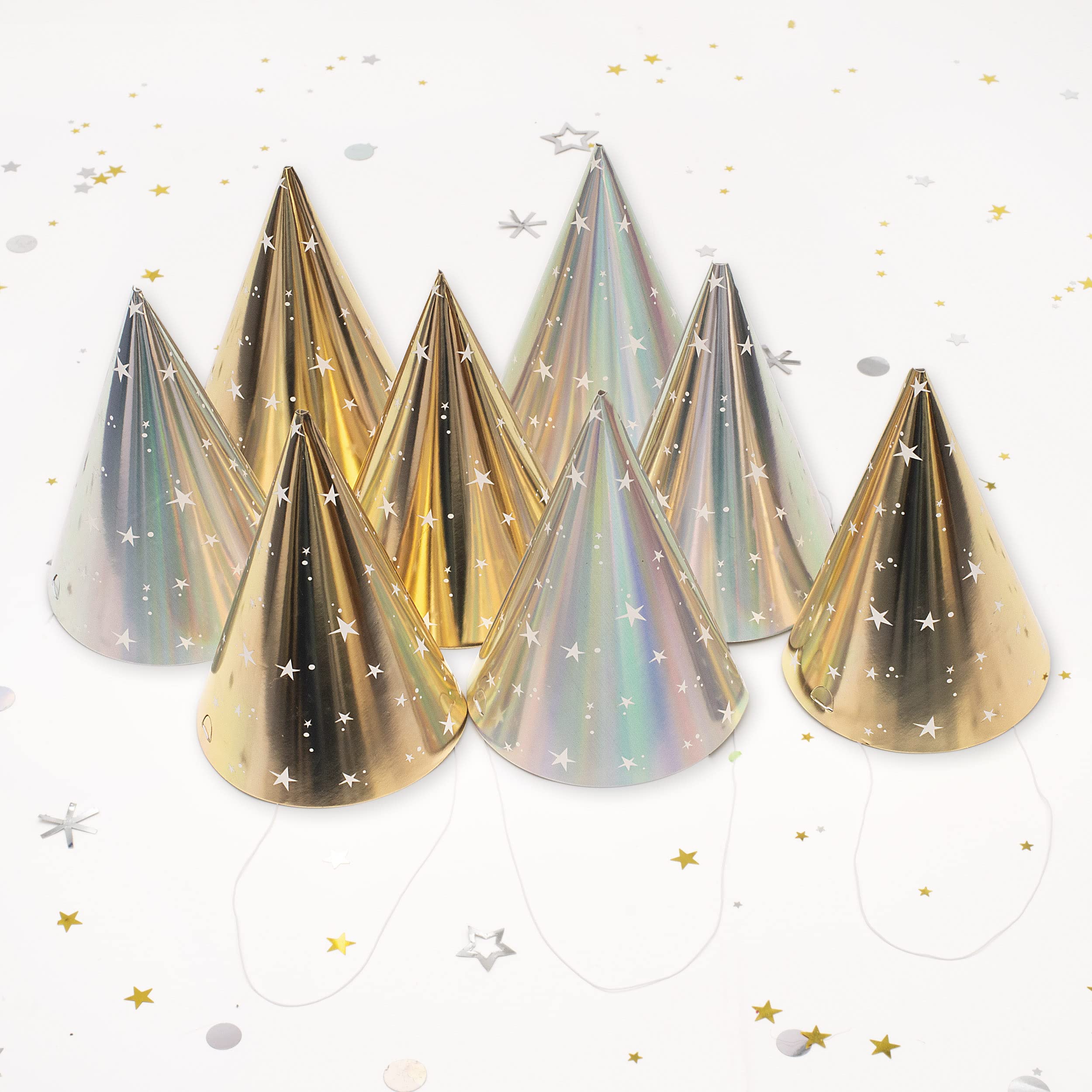 PUKKA party Foil Party Hats for Birthdays Christmas, New Years, and Special Occasions - Image 2