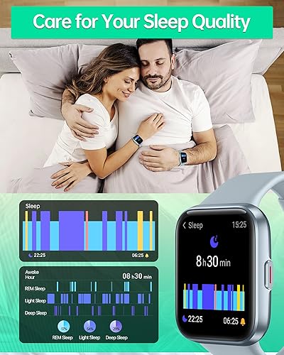 Miniatura 4 de Reloj inteligente para hombres y mujeres responderhacer llamadas, pantalla táctil de 1.7 pulgadas, monitor de sueño con frecuencia cardíaca y