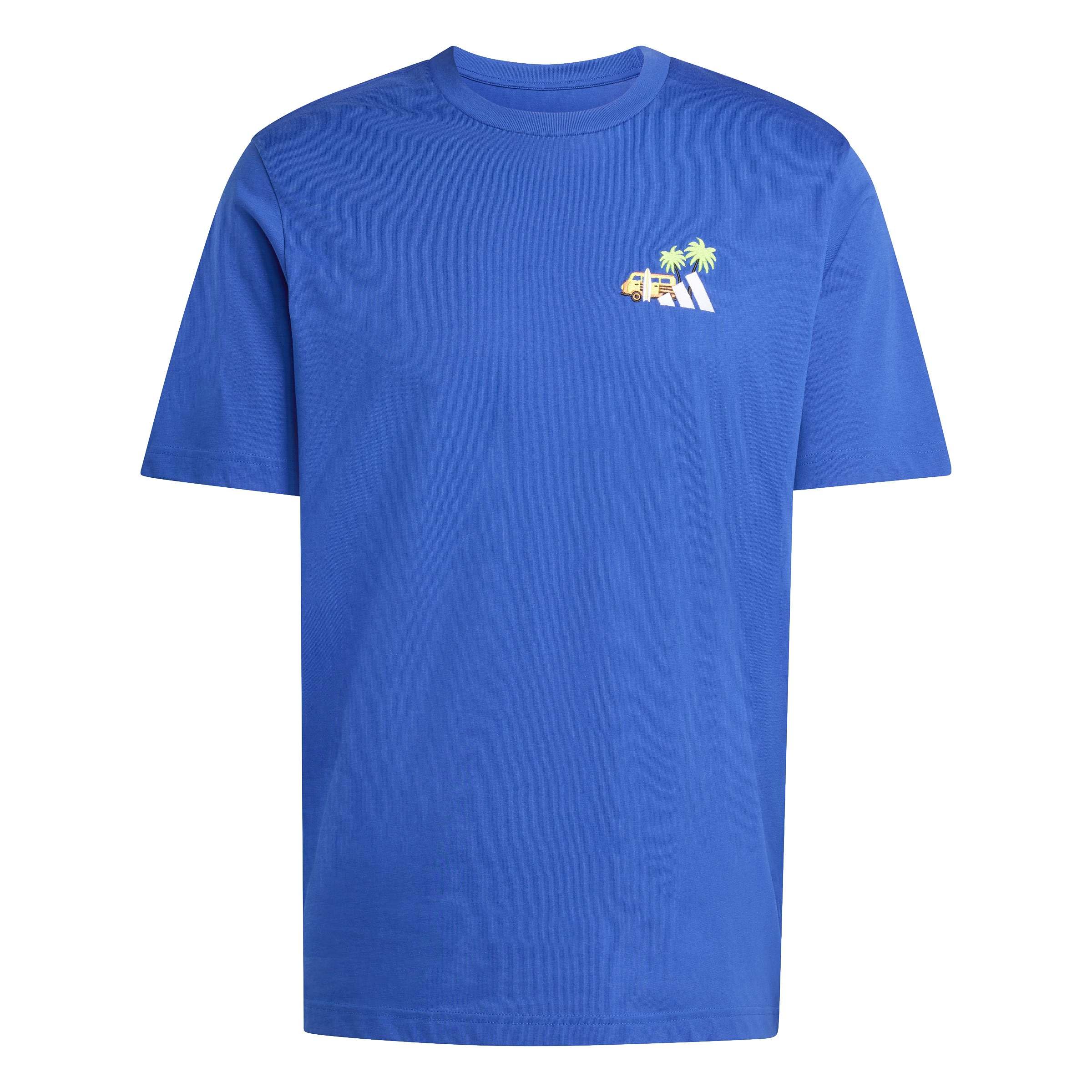 adidas Men's MINI Embroidery Surfing Graphic T-Shirt, Team Royal Blue, S