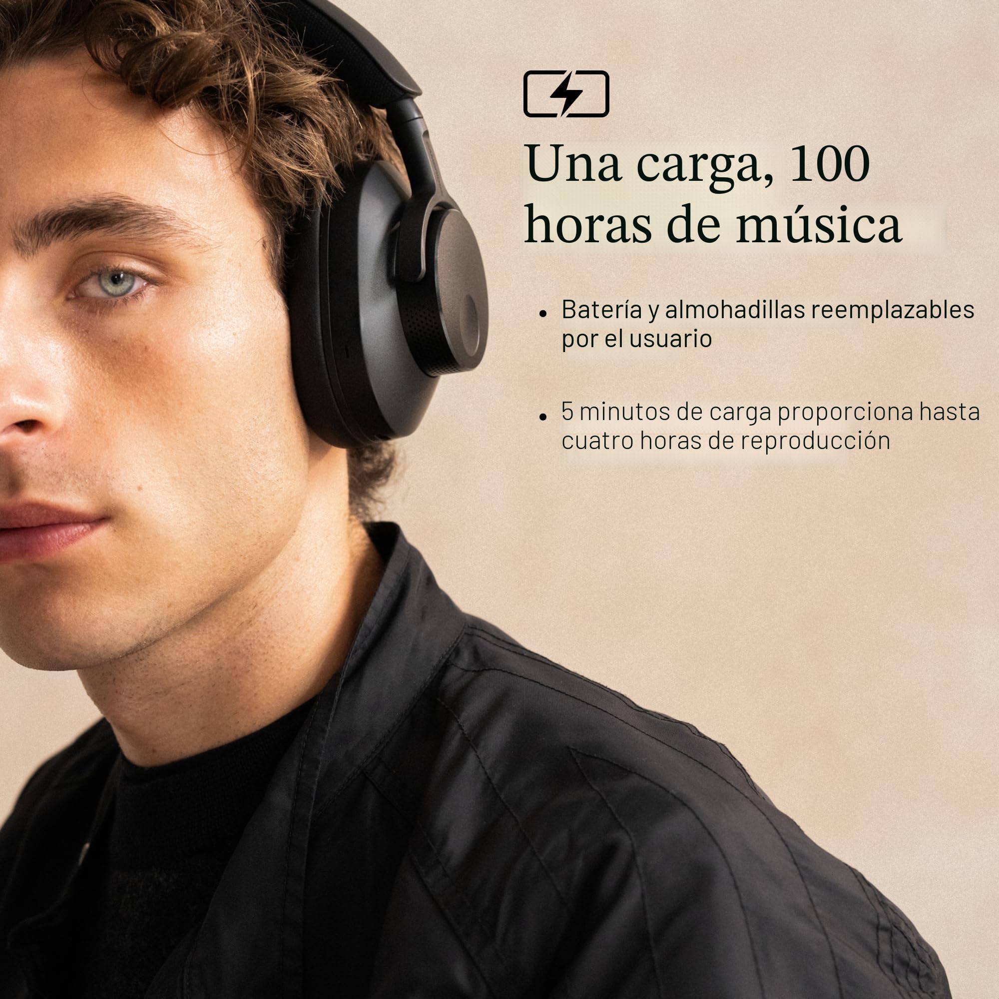 Cambridge Audio Melomania P100 SE - Auriculares Bluetooth con ANC, Sonido Hi-Fi, hasta 100 h de batería, batería reemplazable, Modo Gaming, Funda (Negro, P100 SE)