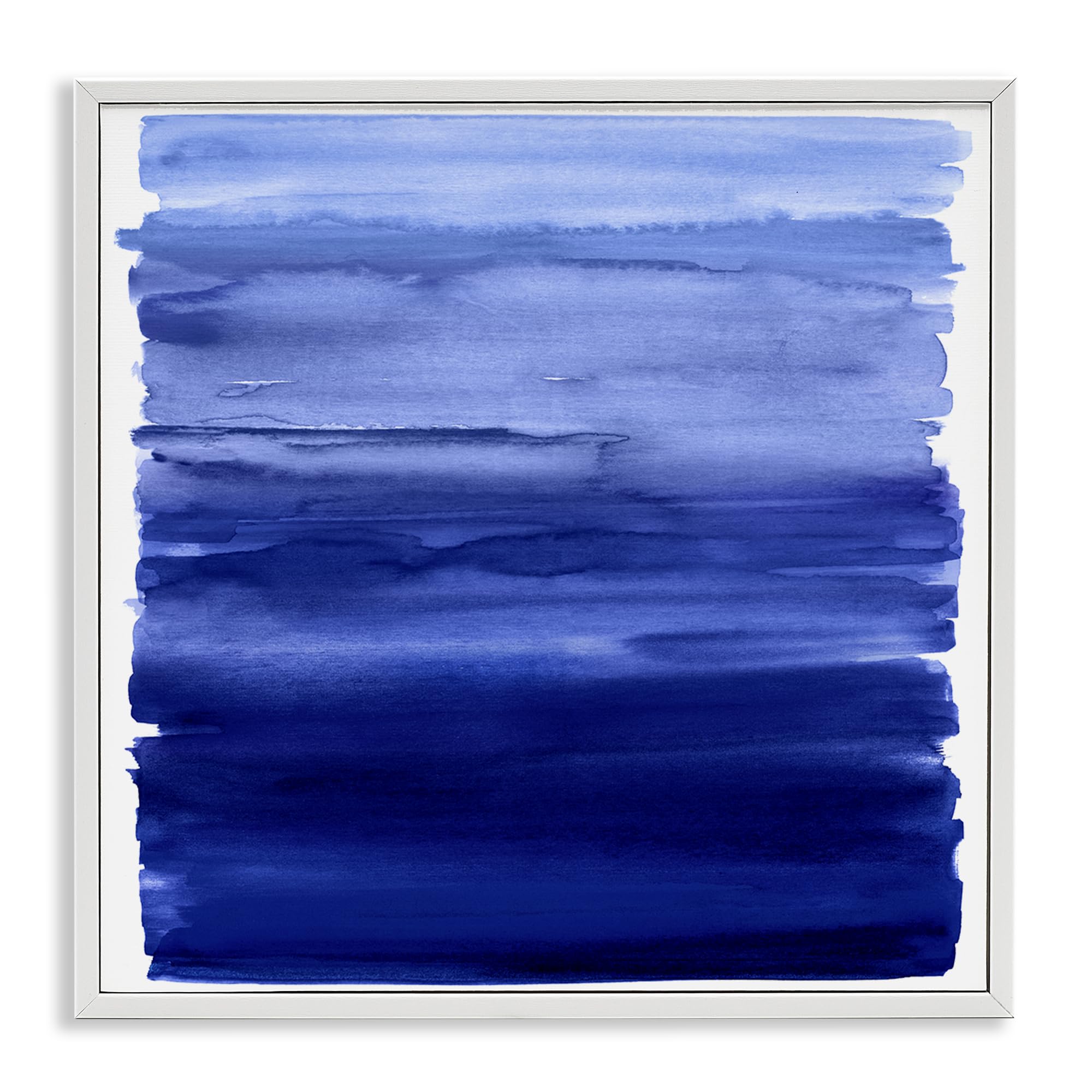 Stupell Industries Coastal White (Textured) 'Indigo Ombre Gradient'| Framed Giclee Art