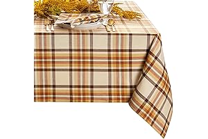 Elrene Home Fashions Russet Harvest Woven Plaid Cotton Fall Tablecloths