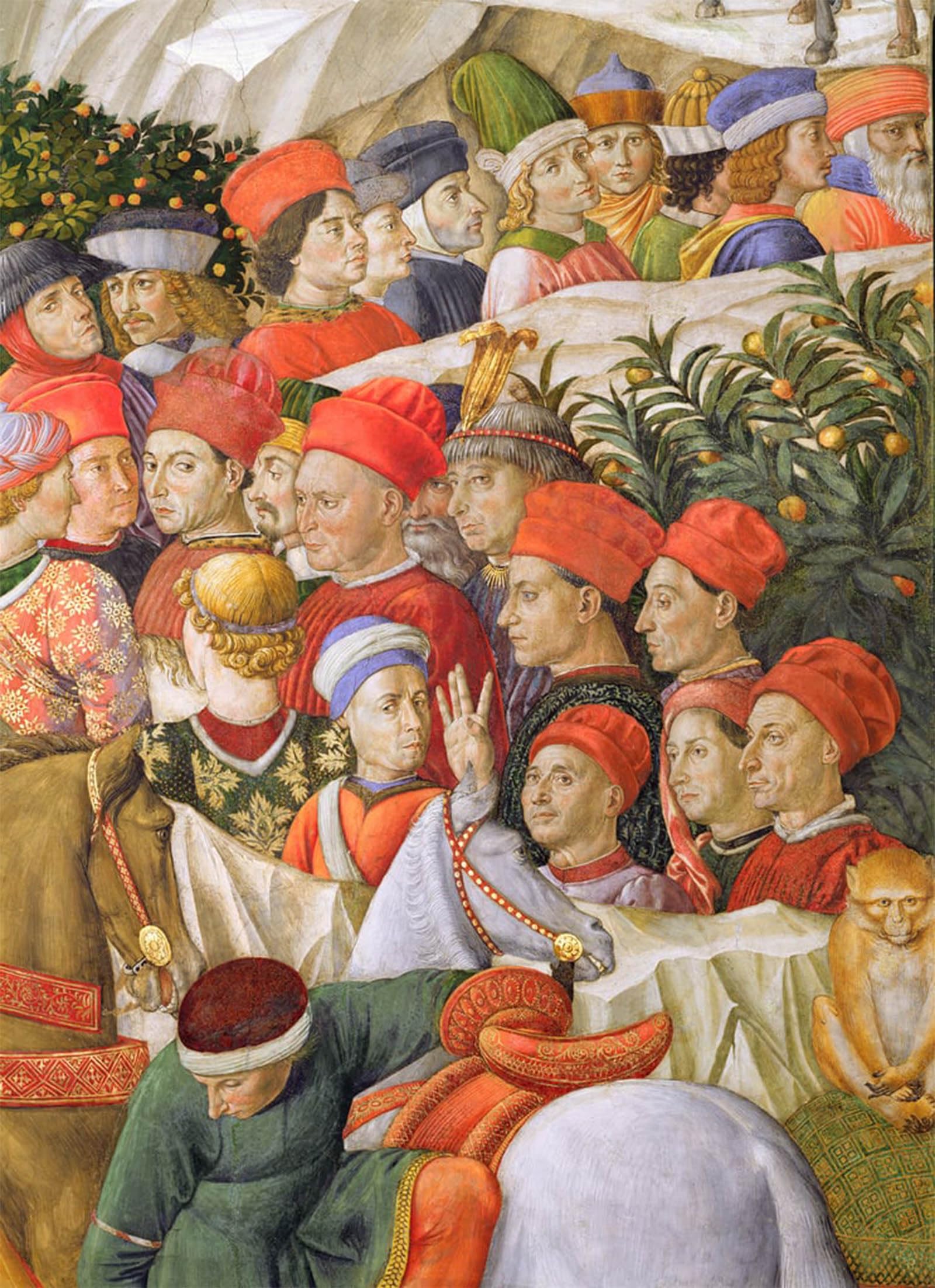 ARTXLXXBN Famous Painting Art Wall Decor Abstract Art Picture Faces in the Procession by Benozzo Di Lese Di Sandro Gozzoli Animal Pictures for Home Decor 60x90cm