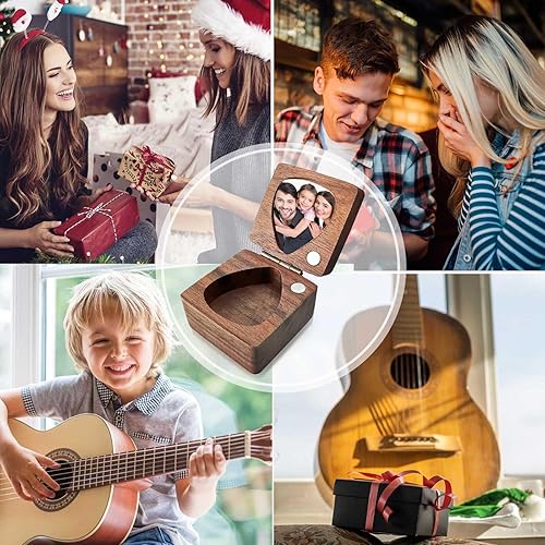 Miniatura 7 de Púas de guitarra personalizadas, púas de guitarra personalizadas con estuche, soporte de púas de guitarra de madera grabada, regalo para hijo,
