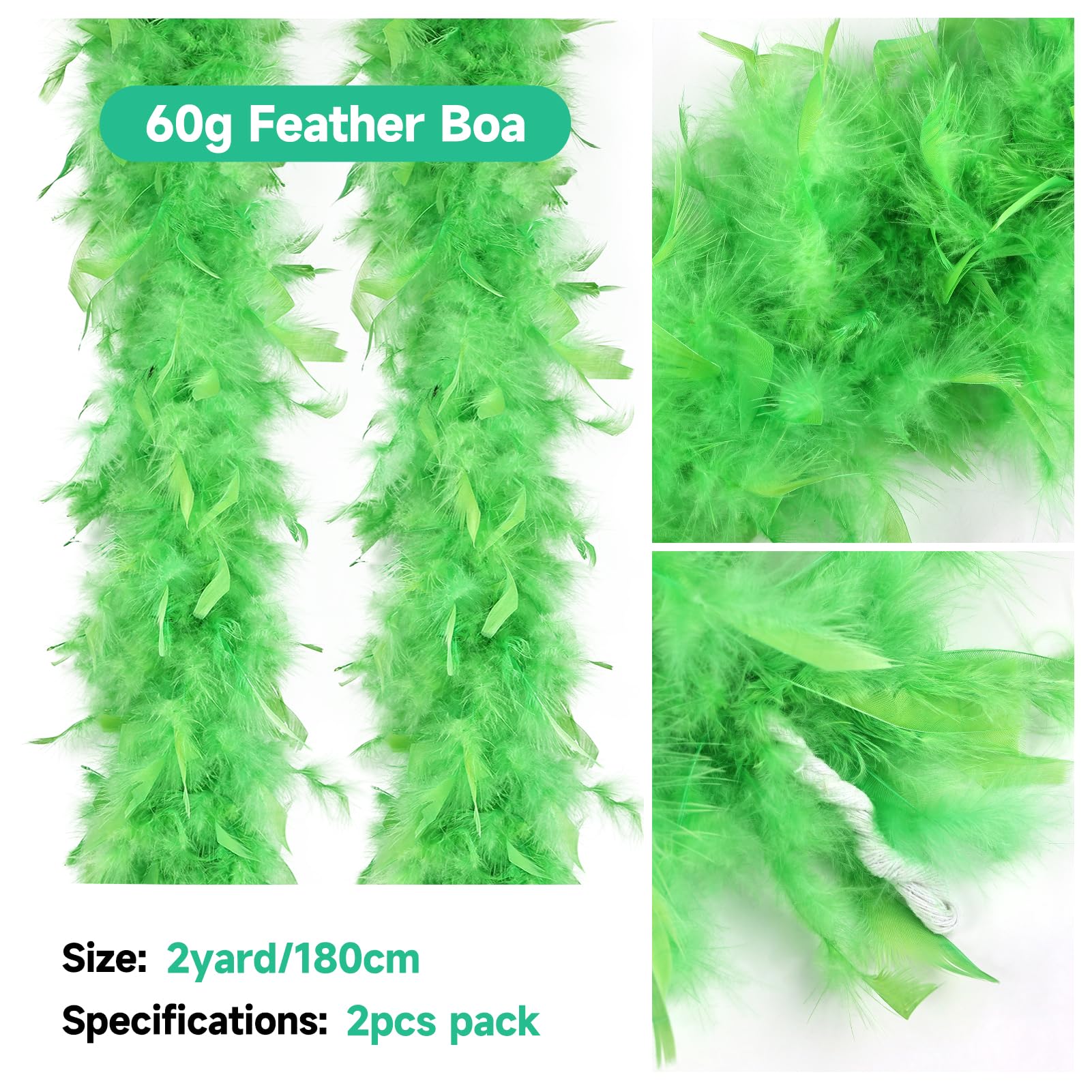 Lime Green Feather Boa 6 Foot Length