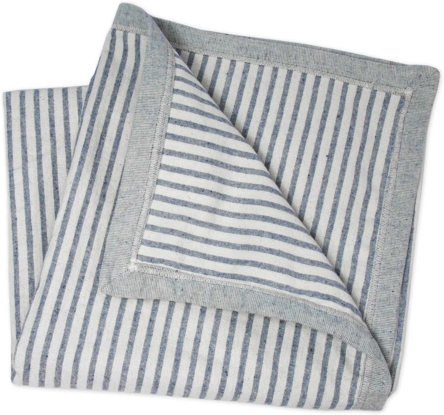 WILD BABY Large Oversized Denim Baby Blanket 47" x 47" 100% Upcycled Woven Cotton for Boy Or Girl