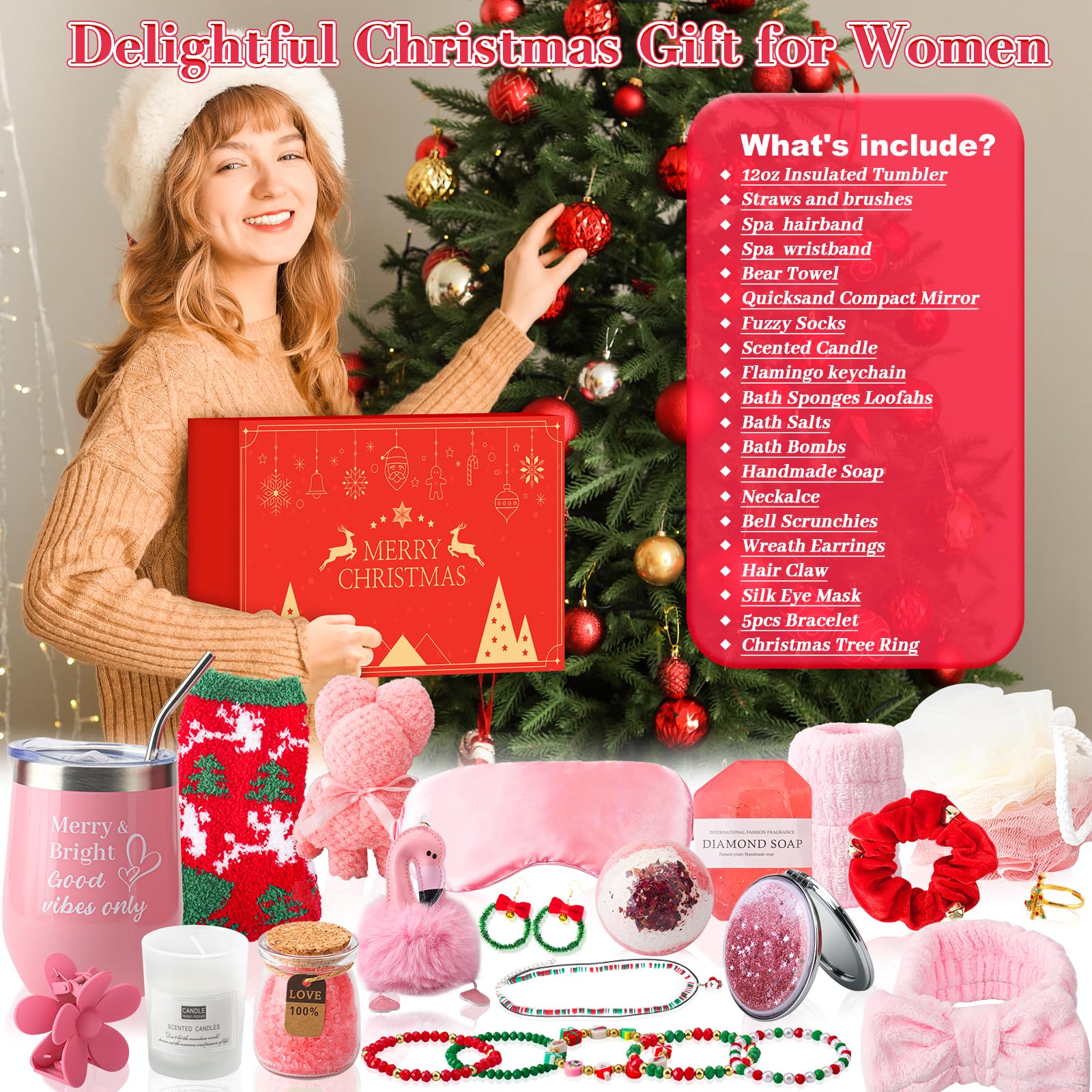 Calendrier de l'Avent Luxe 2025 pour Femmes - 24 Surprises Beauté & Mode Bijoux, Accessoires - Cadeau Premium pour Elle, Ado, Amie, Mère - Noël