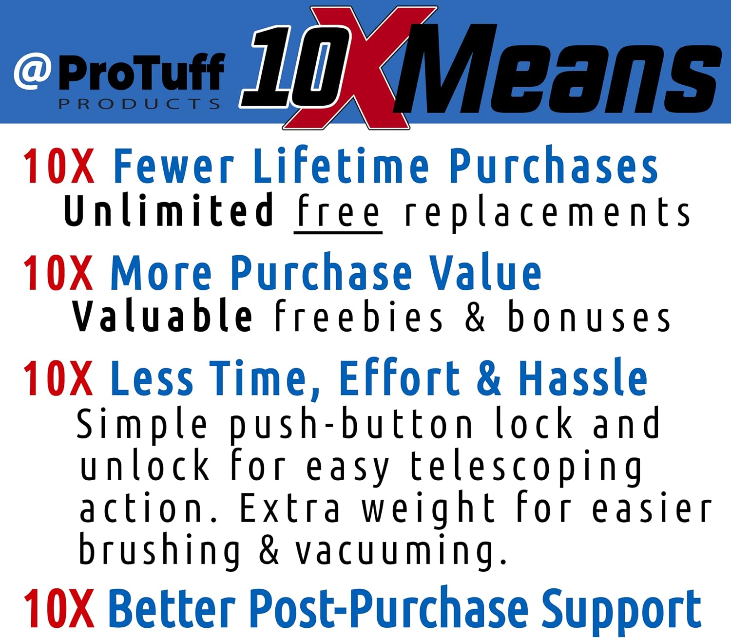 ProTuff Products Pool Pole, Telescopic 16ft - Lifetime, No Cost Replacements - Threaded Adapter - Heavy Duty Telescoping Pool Poles for Cleaning - Premium Pool Cleaning Equipment