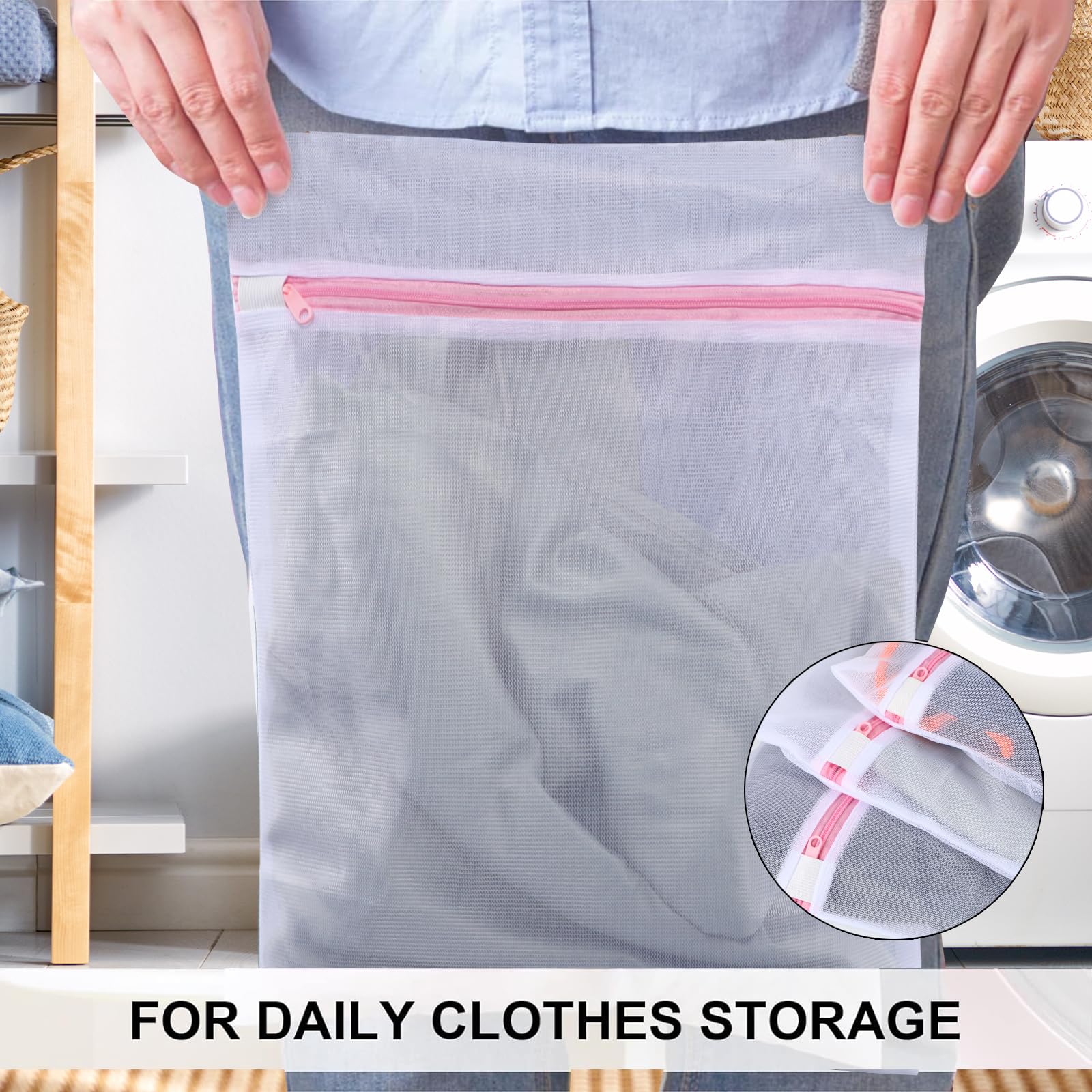 Sacchi Da Biancheria Per Lavatrice - Set 4 Pezzi In Rete, 2XL E 2L, Per Lavaggio Delicato - Foto 3