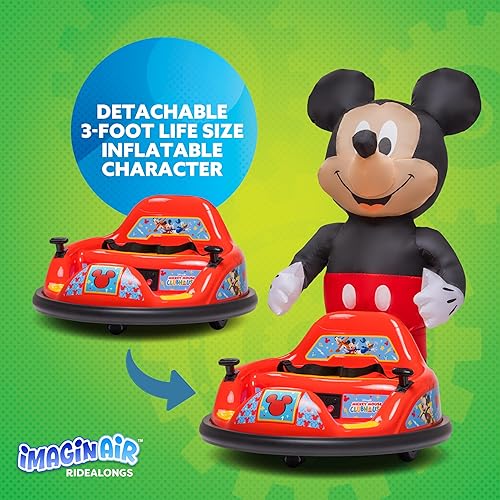 Miniatura 3 de Coche parachoques de Mickey Mouse Toys de 6 V, juguete para niños pequeños, auto parachoques eléctrico para niños, autoinflado, control remoto para