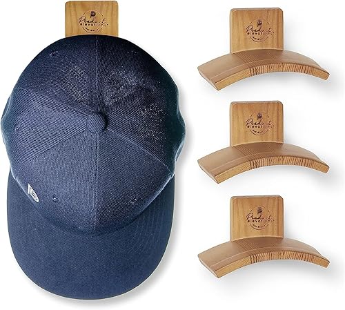 Ganchos para sombreros de pared, paquete de 4 organizadores de sombreros para gorras de béisbol, paraguas, abrigos y cordones, perchero curvado para