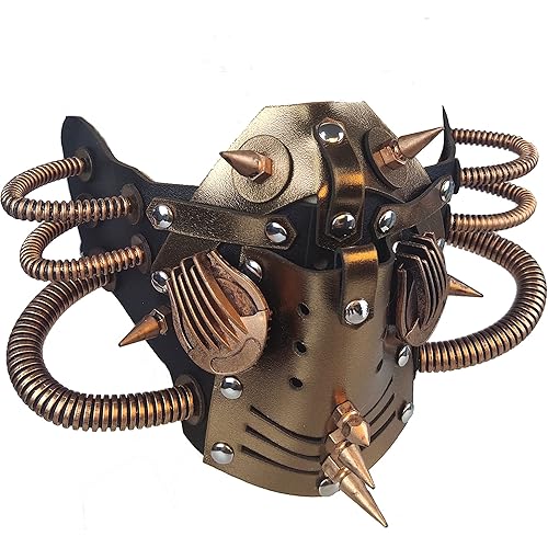 Steampunk Leather Mask Cosplay Mask Punk Rivet Masquerade Mask-Tubular