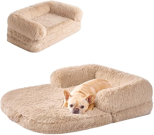 Miniatura 1 de EHEYCIGA Cama plegable para perros de 40 x 30 x 6 pulgadas, cama ortopédica calmante de espuma viscoelástica para perros pequeños, sofá cama lavable
