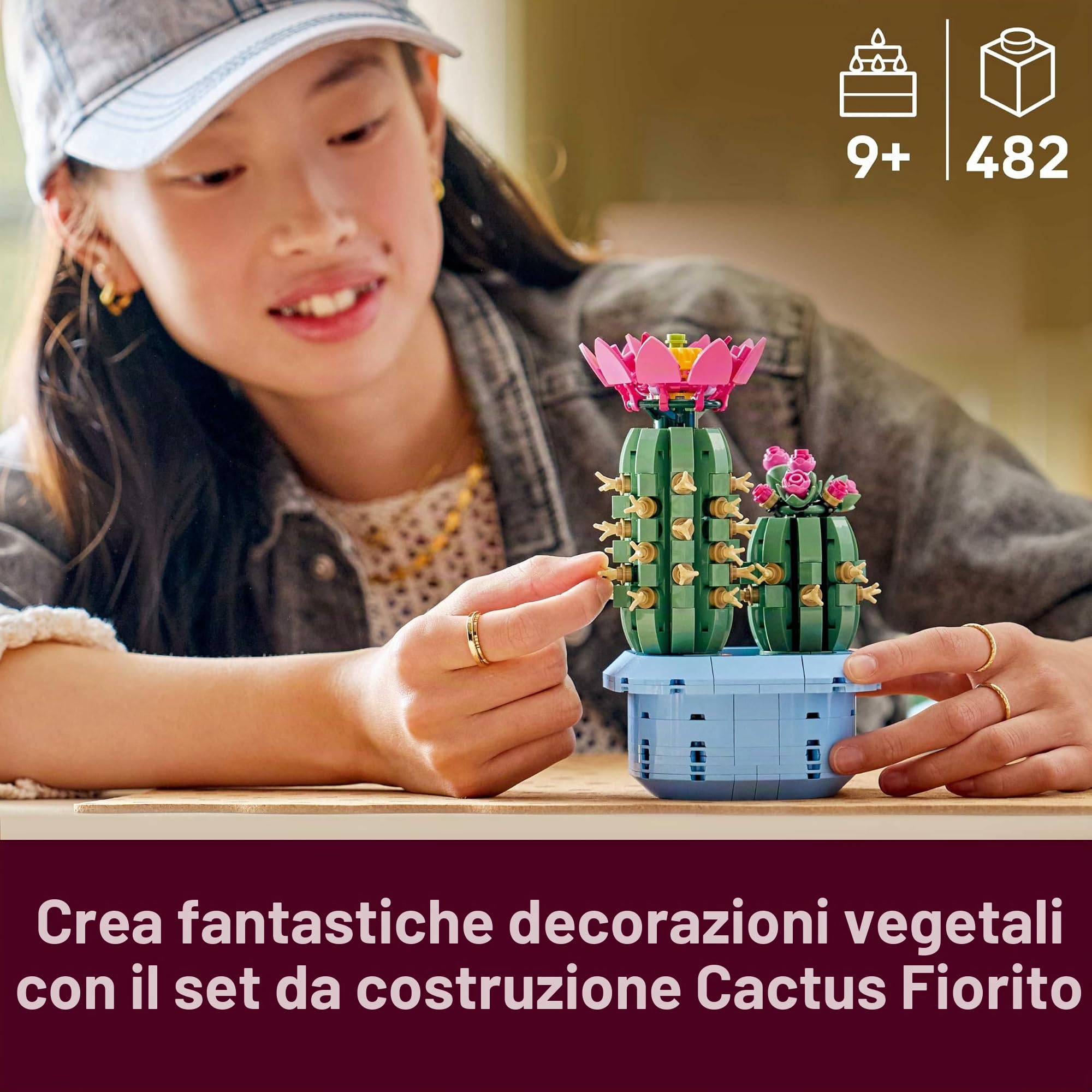Lego 11509 - Cactus fiorito, con piastrelle stampate, botaniche