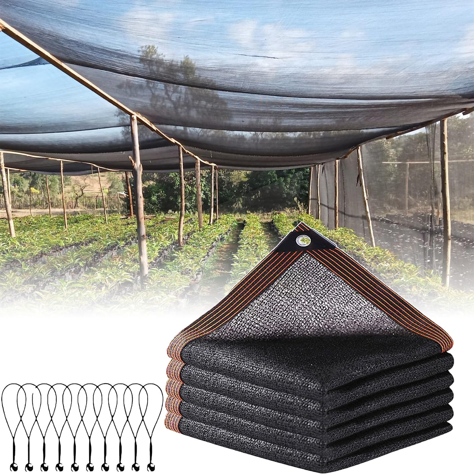Toldo transpirable negro para sombra de jardín y establos de animales