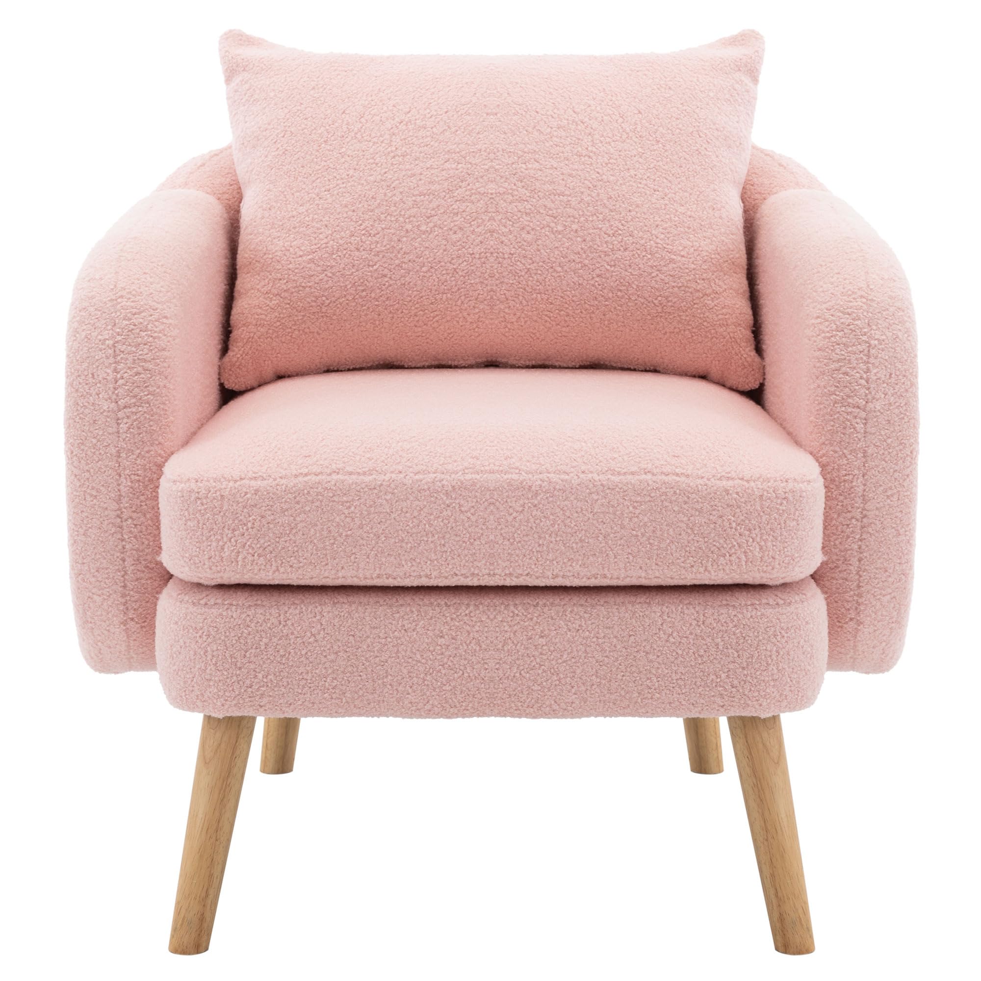 Poltrona Da Salotto In Velluto Teddy Moderna E Semplice Con Cuscino Seduta Extra Spessa Struttura In Legno Massello~1pe27k52hoo01
