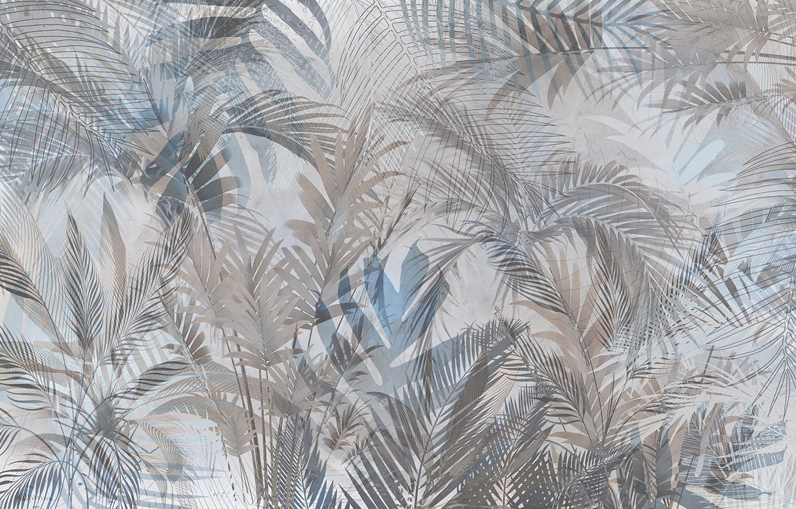 Papier peint panoramique feuilles tropicales Lumalea 325x208 cm pour salon