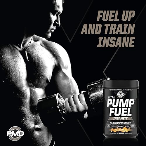 Miniatura 3 de PMD Sports Ultra Pump Fuel Insanity - Pre entrenamiento - Mango naranja tropical (30 porciones) Sports CG5 Premium Creatina y L-Glutamina en polvo