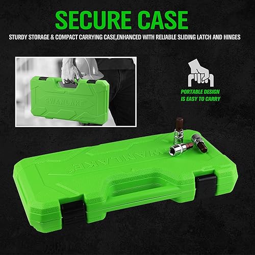 Miniatura 7 de SWANLAKE Juego de 32 piezas de llaves hexagonales, SAE y métricas, juego de llaves de 0.25, 0.375 y 0.5 pulgadas, acero S2 y Cr-V