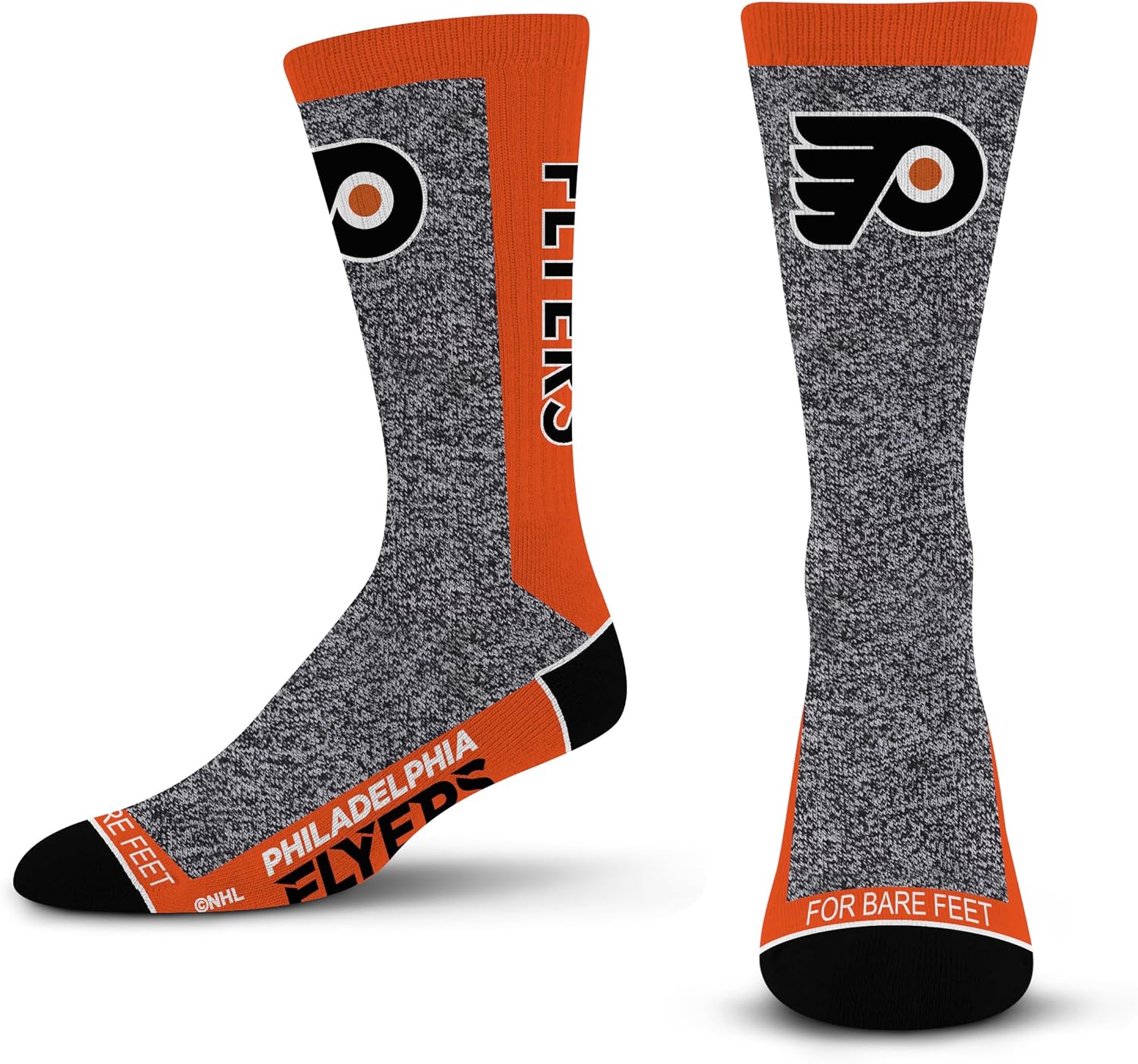 For Bare Feet NHL Unisex Marble Mvp Crew Sock Nhl Large