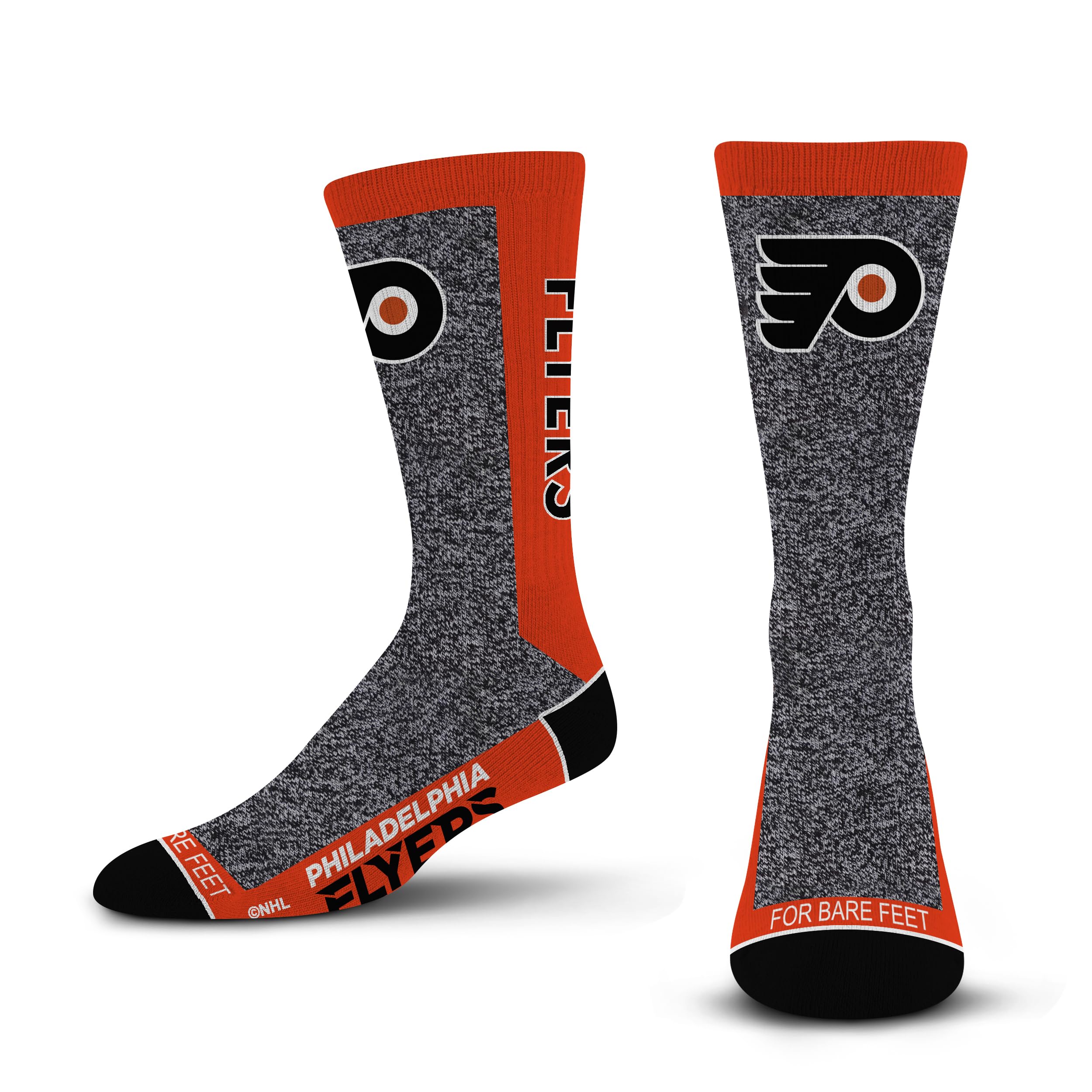 For Bare Feet Marble MVP Crew Sock NHL Large