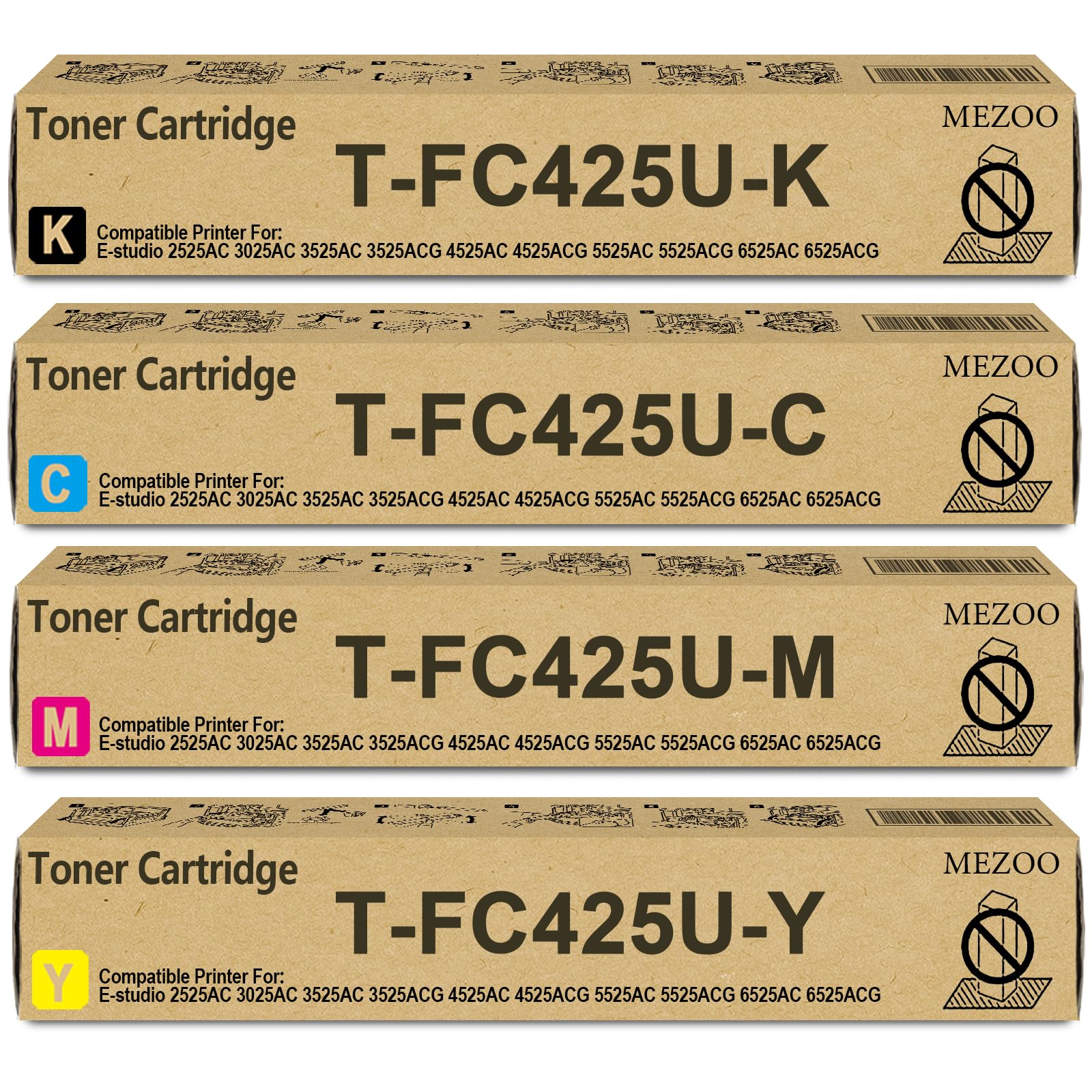 T-FC425U Toner Cartridge 4-Pack T-FC425U-K T-FC425U-C T-FC425U-M T-FC425U-Y