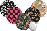 Vista 24 de Dexcom - Parches impermeables G7, estampado floral, paquete de 10 parches Amolyfe Dexcom Stelo Overpatchs, a prueba de golpes con tapa dura