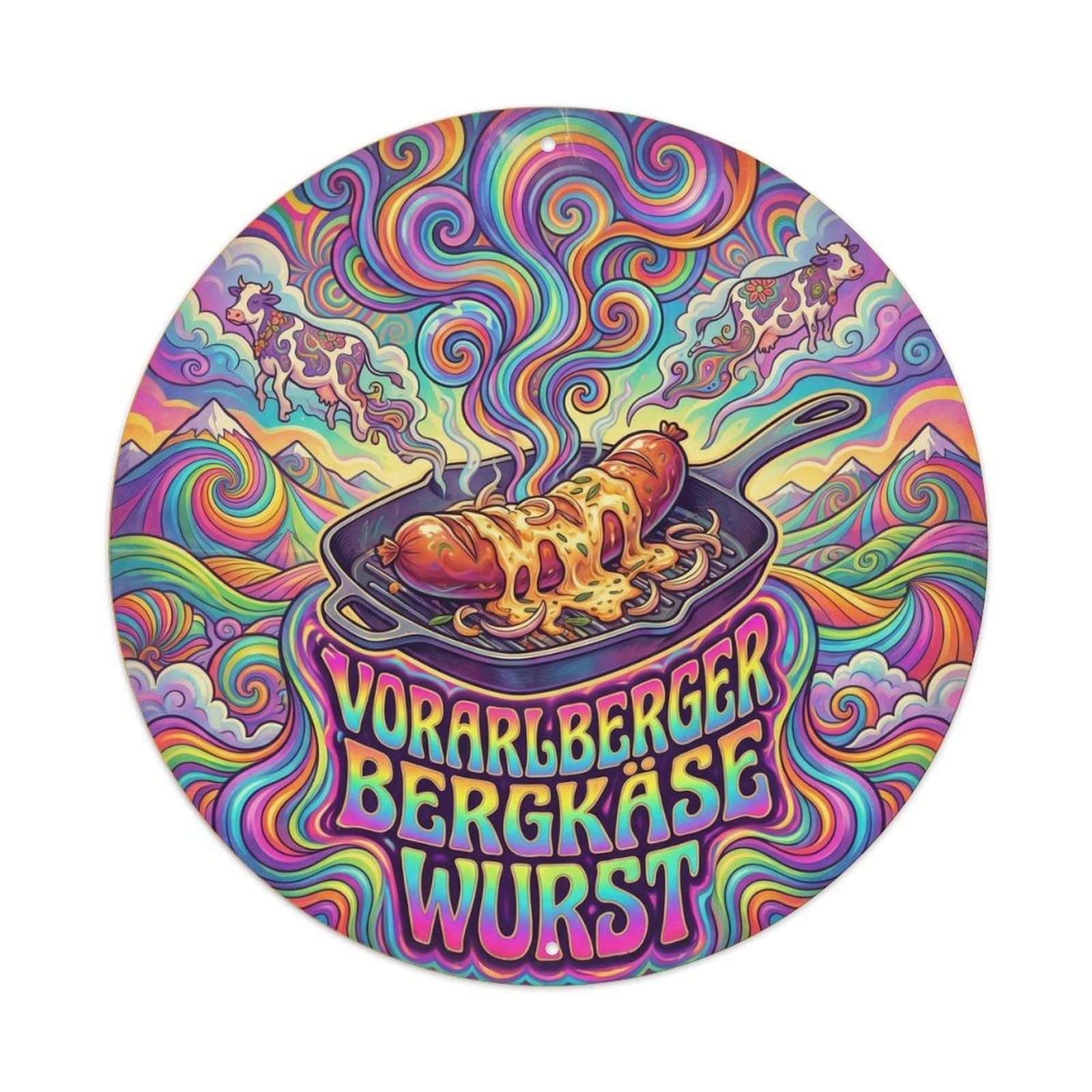 Austria Food Vorarlberg Travel Cheese Sausage Metal Tin Sign