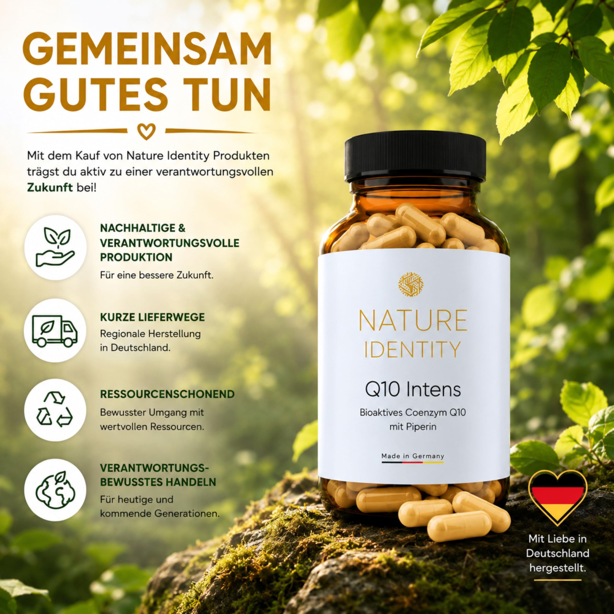 Coenzym Q10-180 Kapseln - hochdosierte 250mg pro Kapsel - Reines Premium Q10 aus pflanzlicher Quelle kombiniert mit MCT-Öl & Piperin - Made in Germany | Reines Premium Q10, Pflanzliche Quelle, Mit MCT-Öl & Piperin, Made in Germany